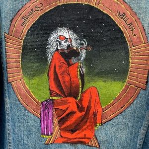 Mens denim jacket; hand painted; Grateful Dead; vintage; over 40 years old